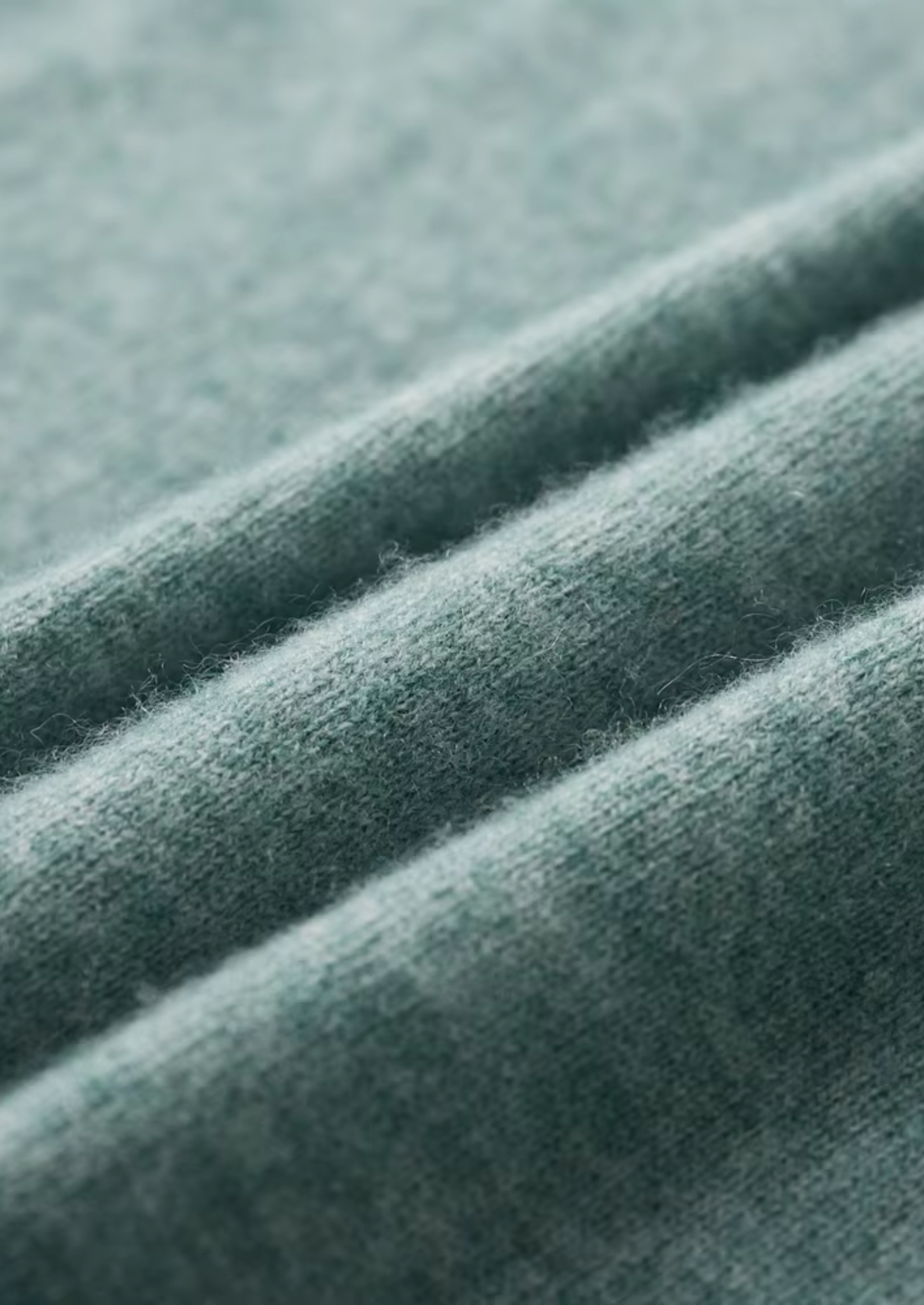 Premium Cashmere Classic Crewneck T-Shirt - Verdant Slate