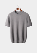 Premium Cashmere Classic Crewneck T-Shirt - Ashen Truffle