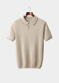 Premium Cashmere Ivory Two-Tone Polo