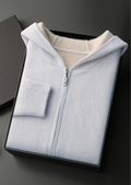 Premium Cashmere Two-Tone Zipper Hoodie