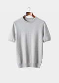 Premium Cashmere Classic Crewneck T-Shirt - Light Gray