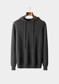 Pure Extra-Fine Merino Wool Dark Gray Leisure Hoodie