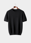 Premium Cashmere Classic Crewneck T-Shirt - Black