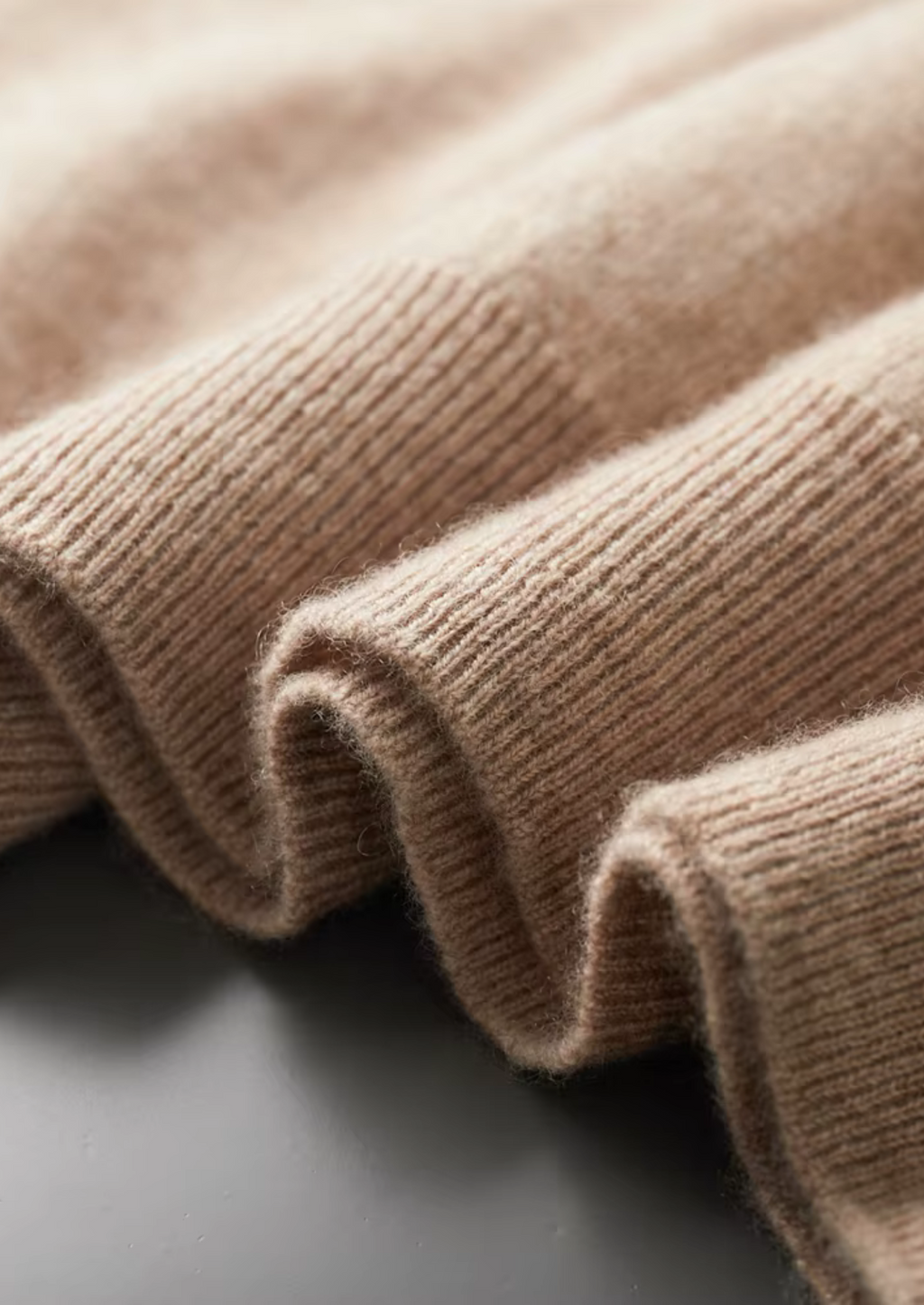 Premium Cashmere Mock Neck T-Shirt