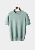 Premium Cashmere Classic Crewneck T-Shirt - Verdant Slate