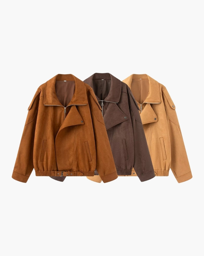 Vintage Suede Drape Jacket
