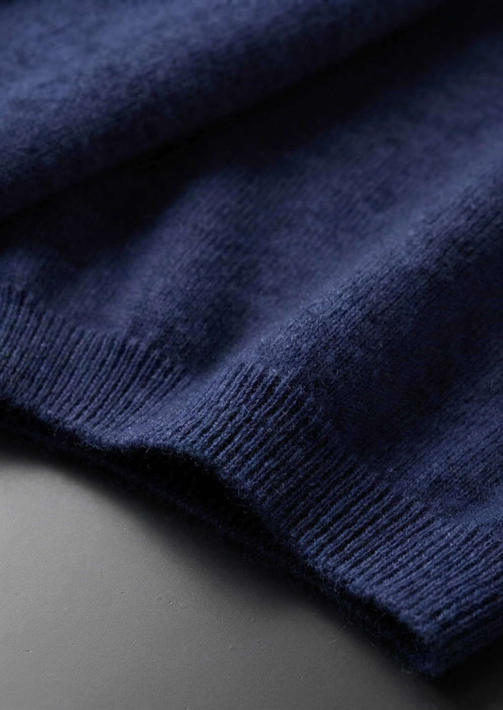 Premium Cashmere Classic Crewneck T-Shirt - Navy Blue