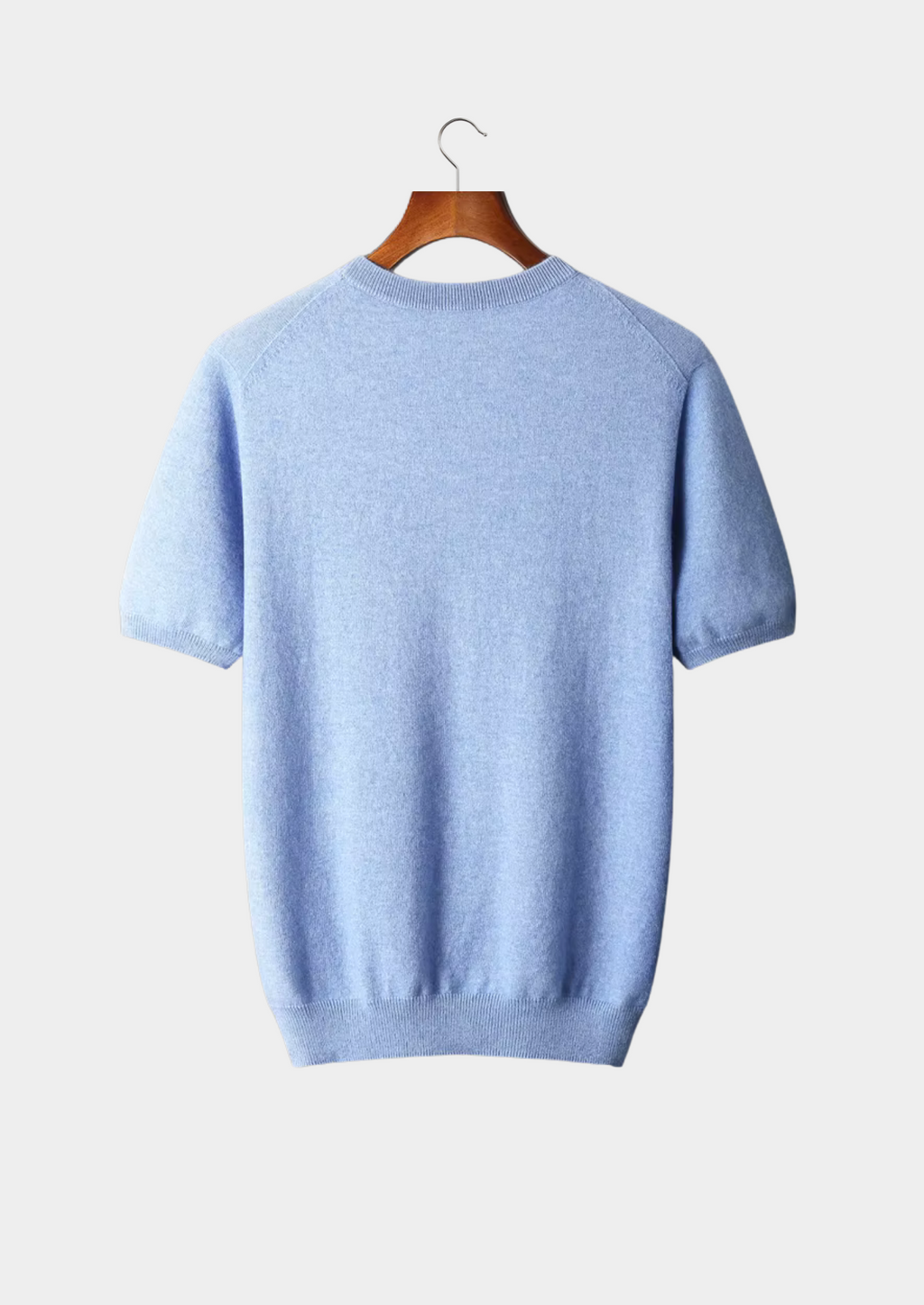 Premium Cashmere Classic Crewneck T-Shirt - Light Blue